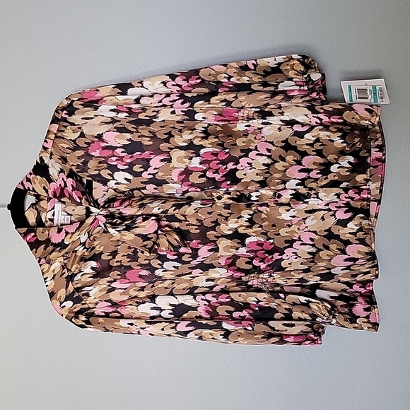 JM Collection Workplace Siren Office NWT size 16 abstract tie neck blouse - Picture 1 of 9